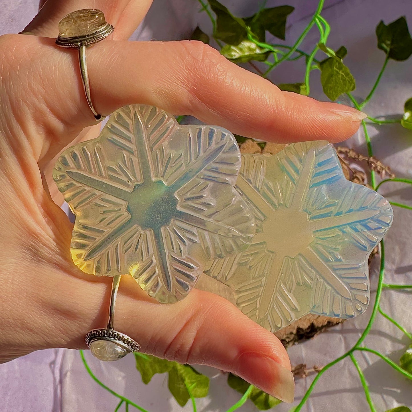 opalite snowman and snowflake carvings ~ choose your own