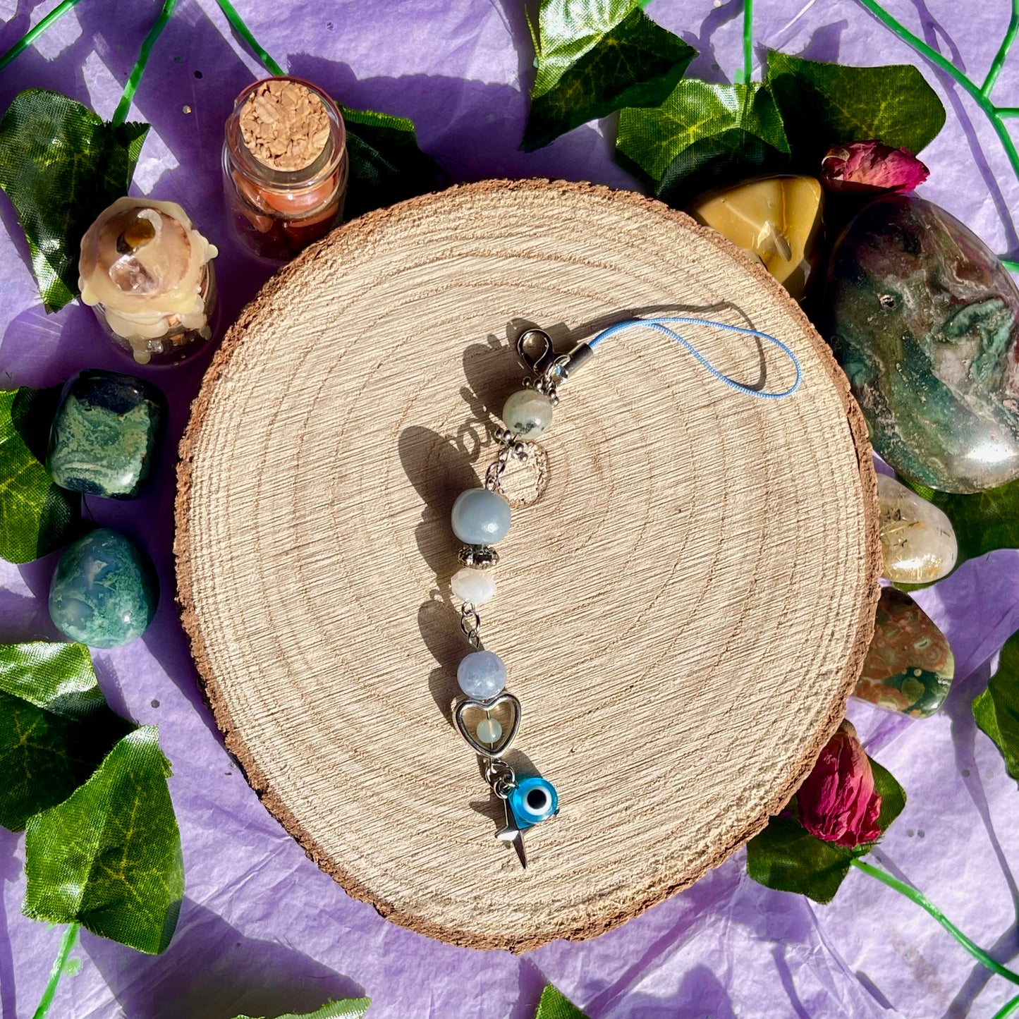 blue phone charm