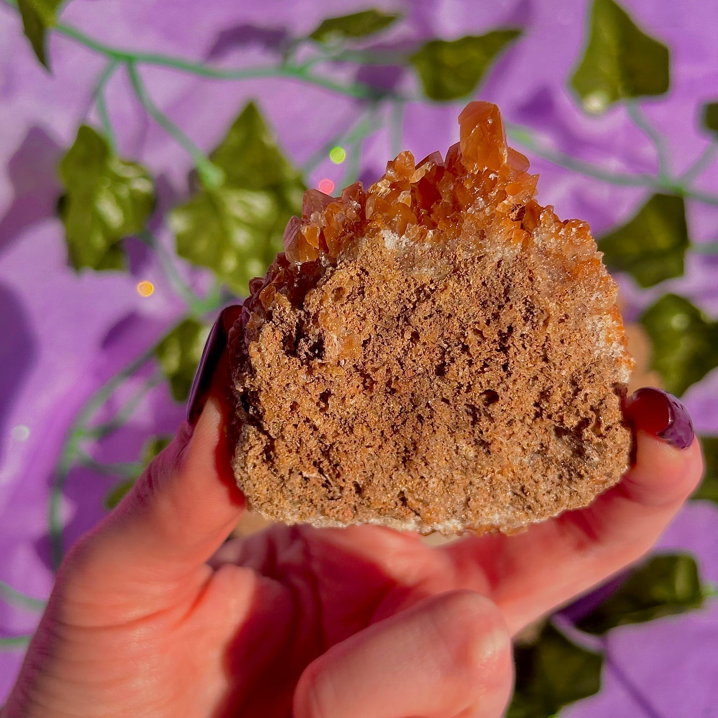 orange calcite cluster specimen C