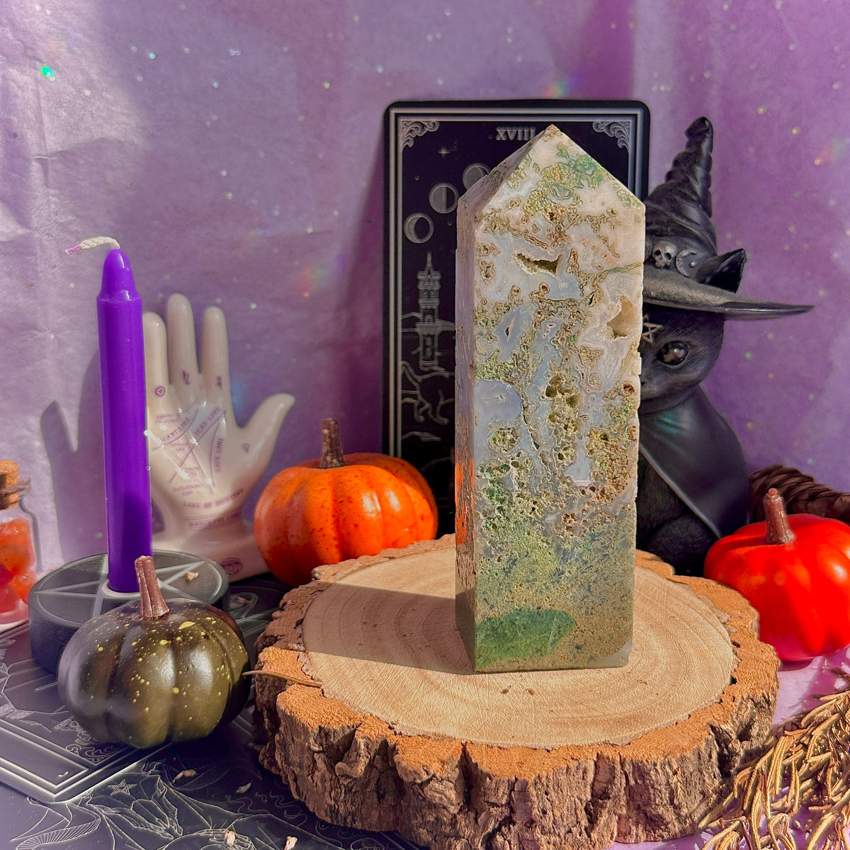 moss agate chunky tower
