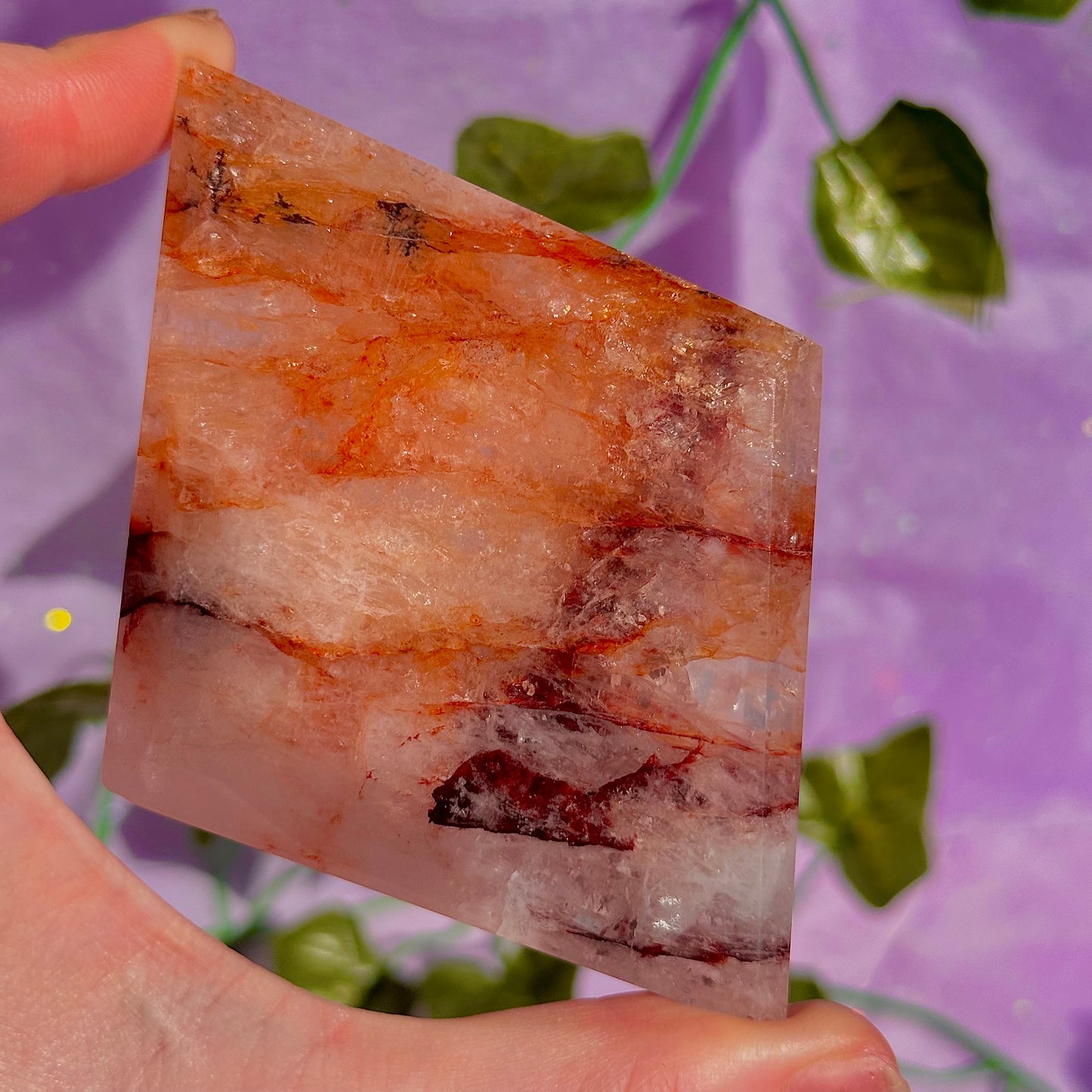 fire quartz diamond carving with stand
