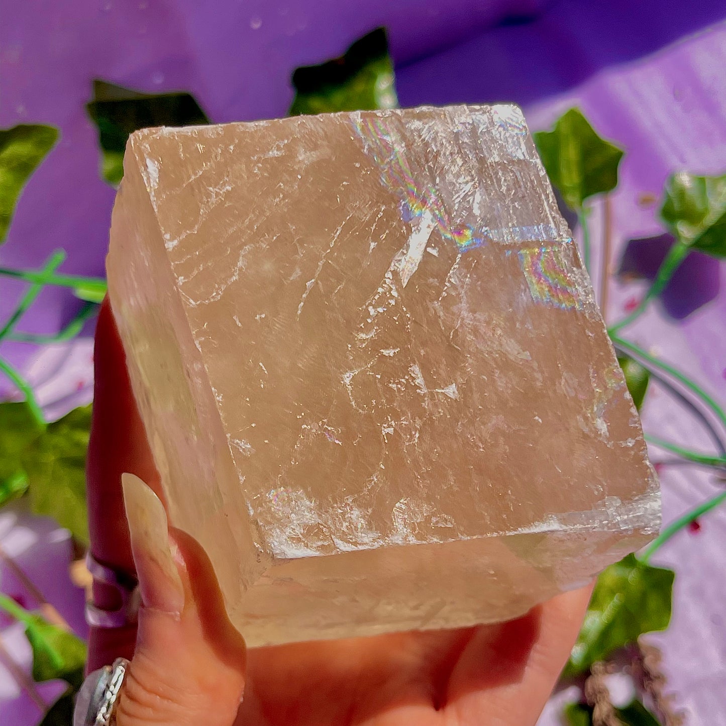 optical golden calcite natural rhododendron ~ xlarge