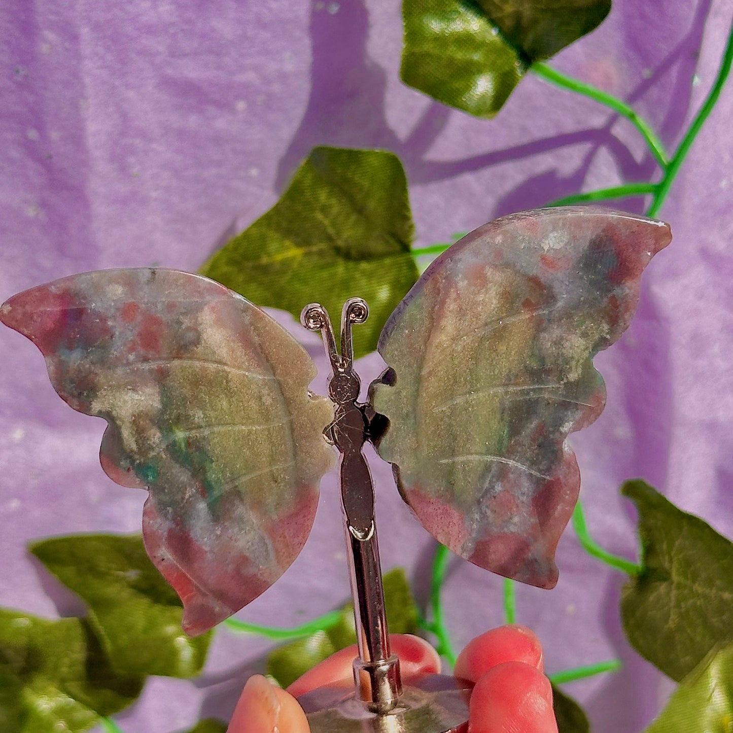 sea jasper butterflies on stand & dragon fly carving ~ choose your own