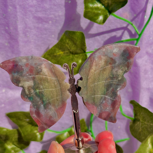 sea jasper butterflies on stand & dragon fly carving ~ choose your own