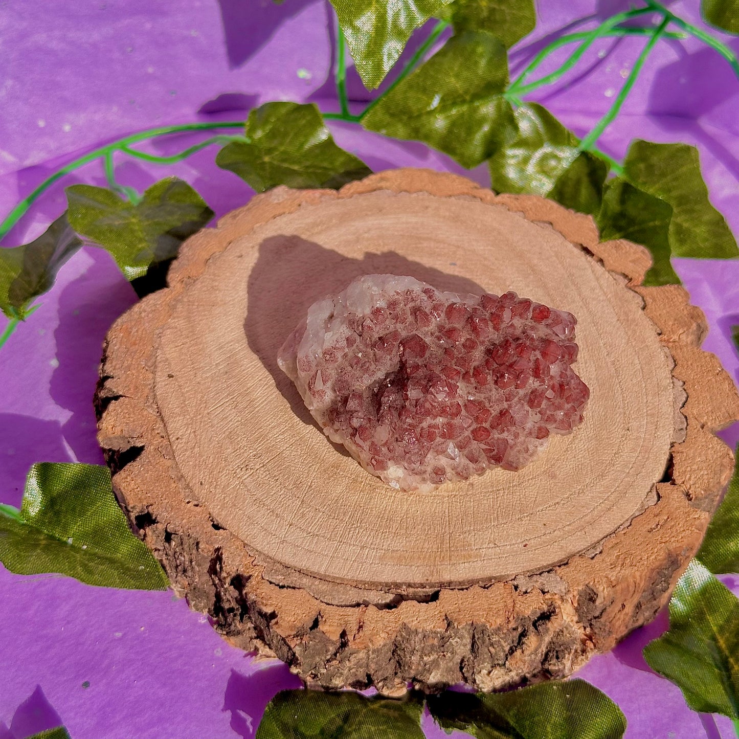 red hematoid quartz cluster
