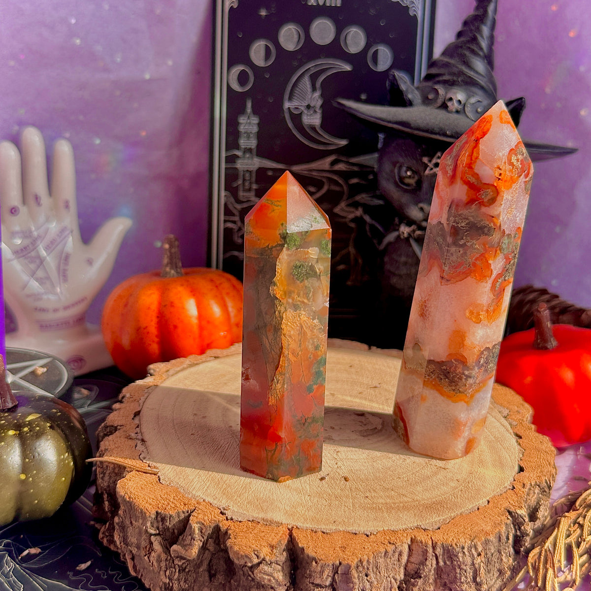 carnelian x moss agate towers ~ choose your own