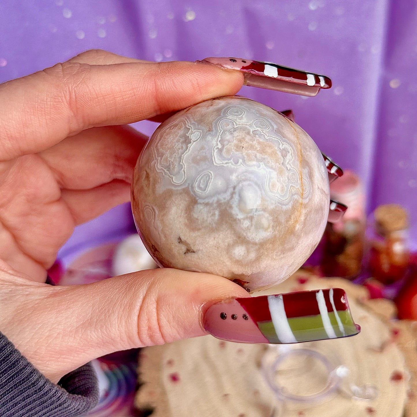 flower agate sphere B