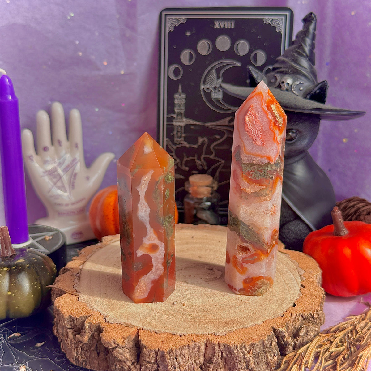 carnelian x moss agate towers ~ choose your own