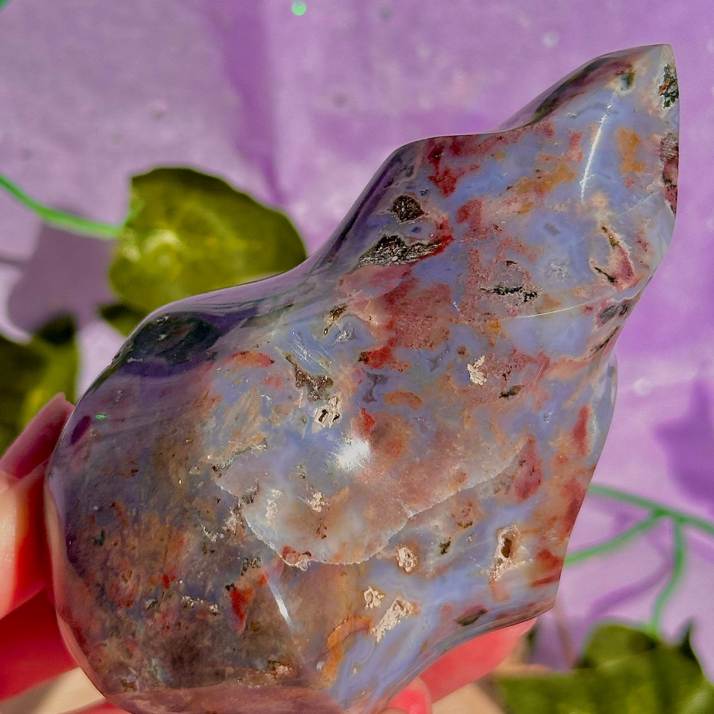 pastel sea jasper flame carving