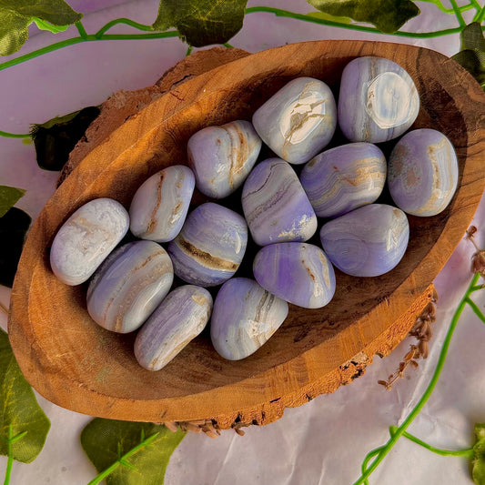 rare blue lace agate tumble