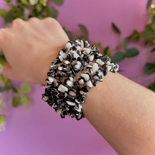 zebra jasper chip bracelets