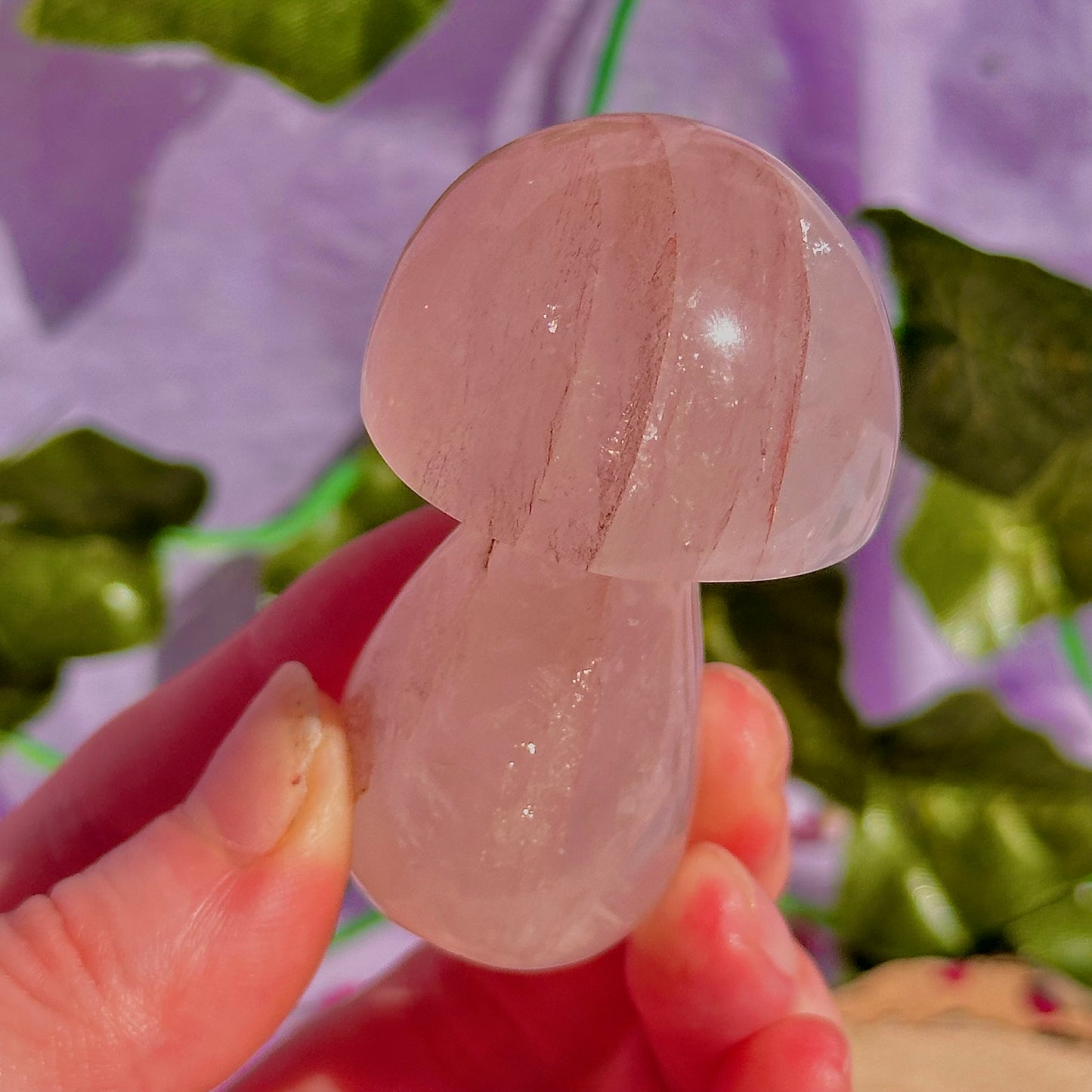 hematoid quartz mushroom carving