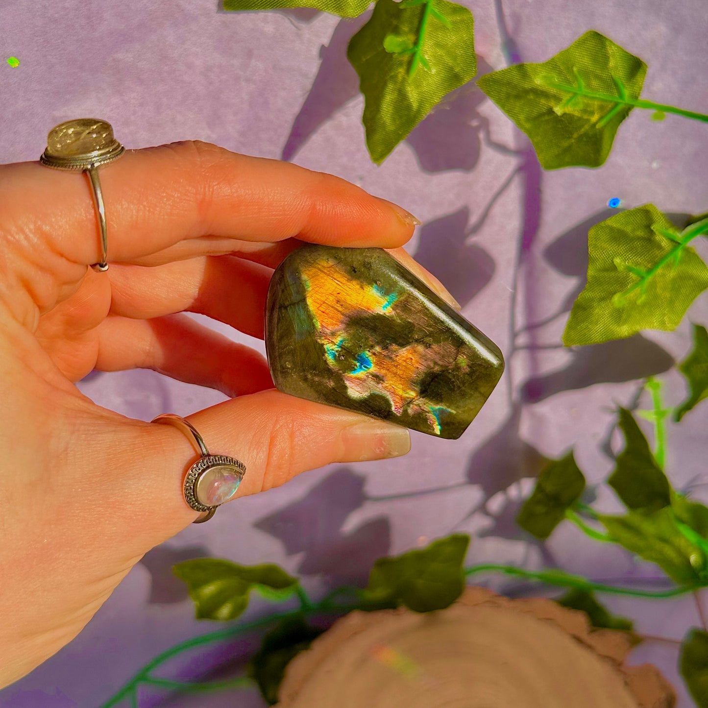 labradorite oil spill flash mini freeform ~ intuitively chosen