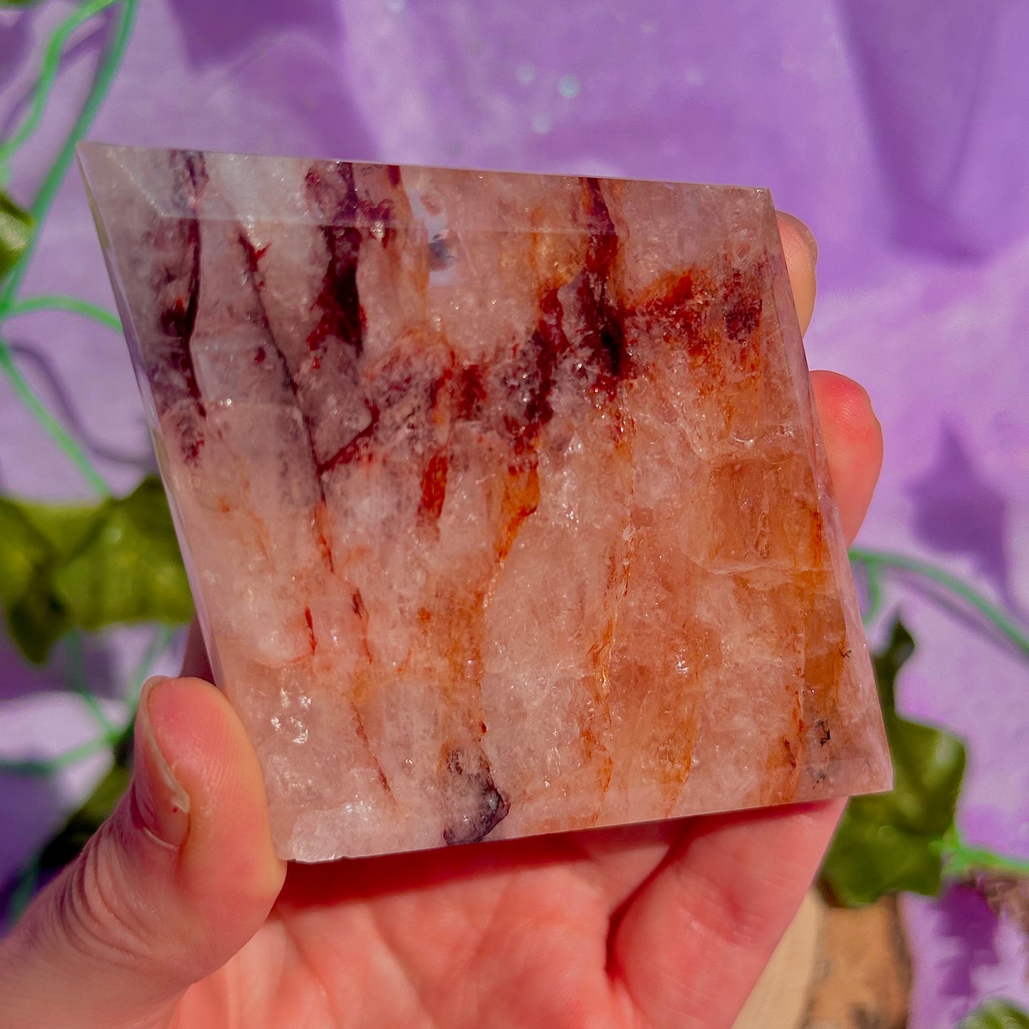 fire quartz diamond carving with stand