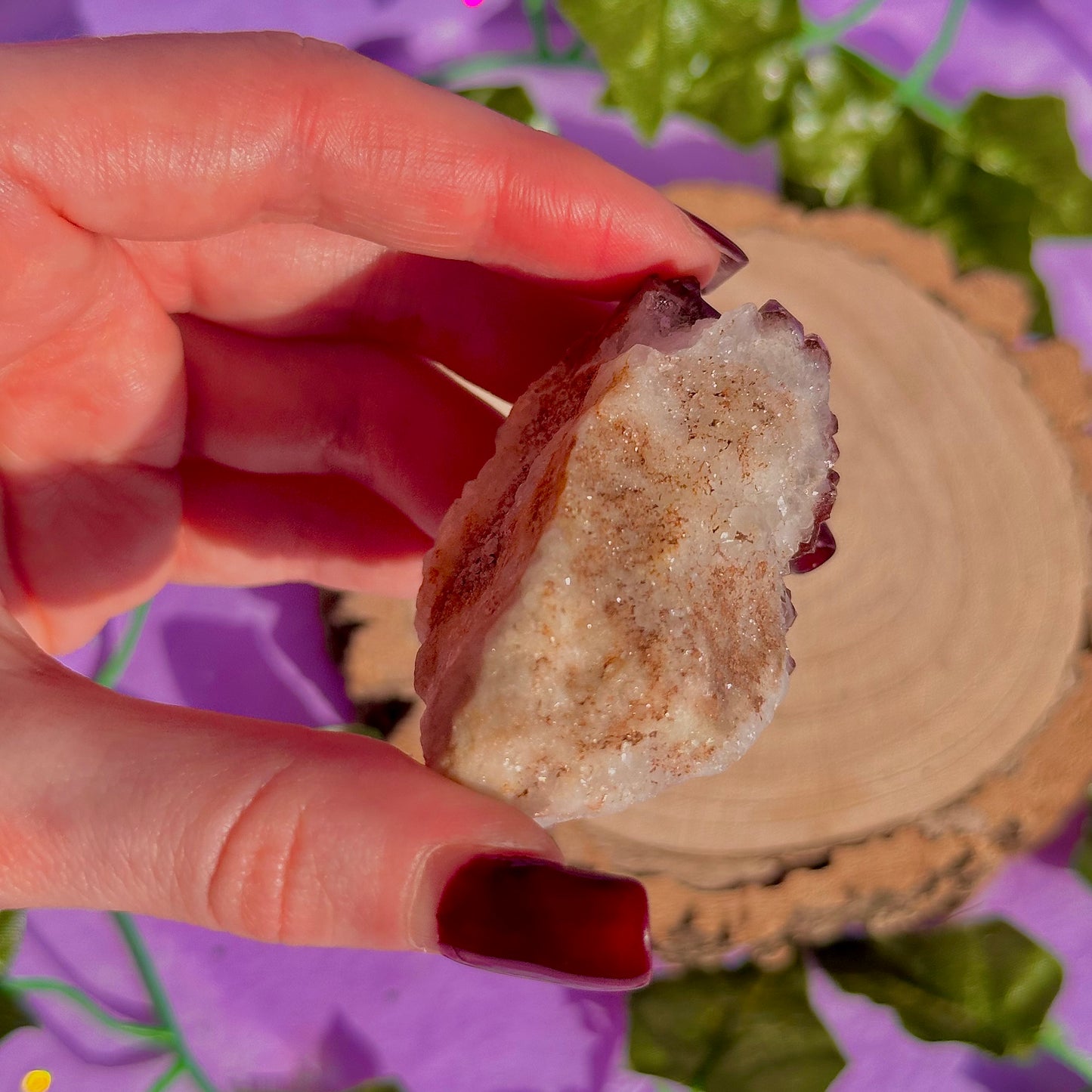 red hematoid quartz cluster