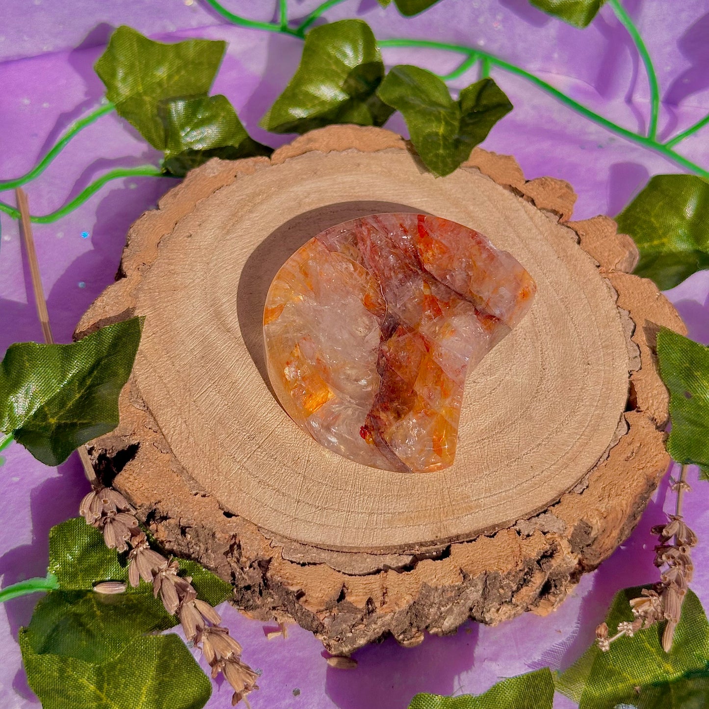 fire quartz moon bowl carving