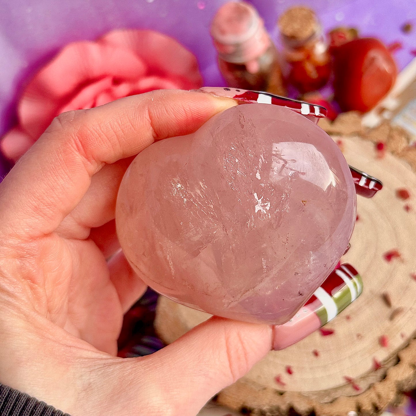 Cœurs en quartz rose starlight asterism ~ choisissez le vôtre