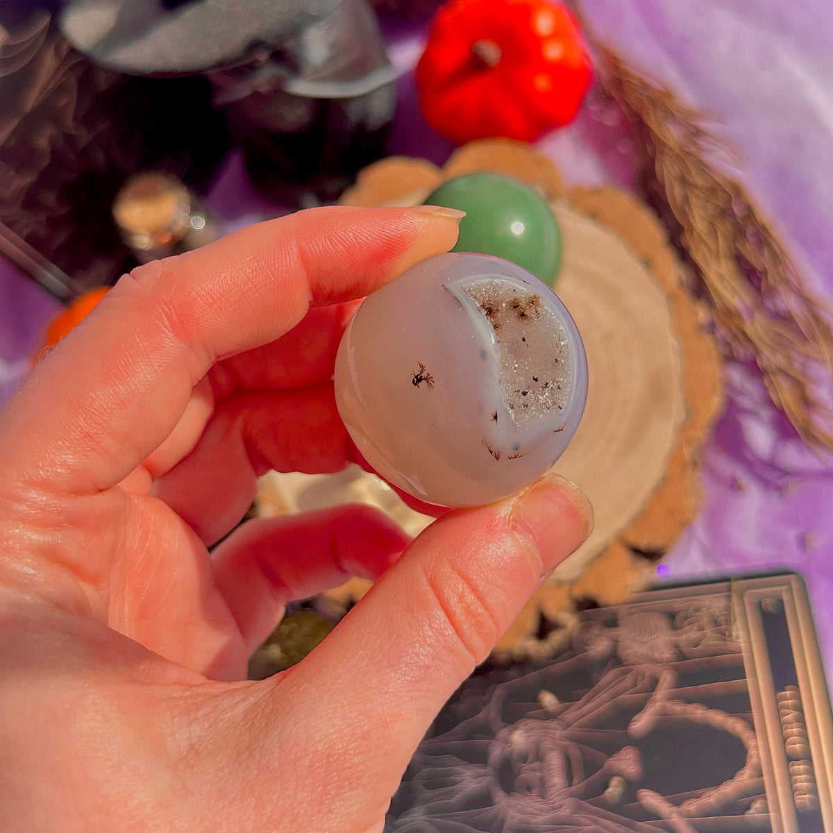 aventurine & druzy agate small spheres ~ choose your own