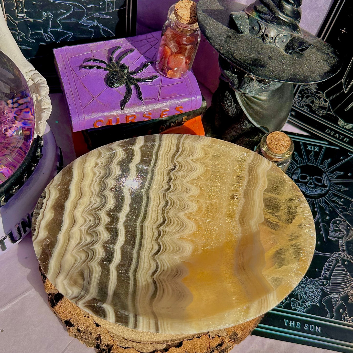 zebra calcite bowl