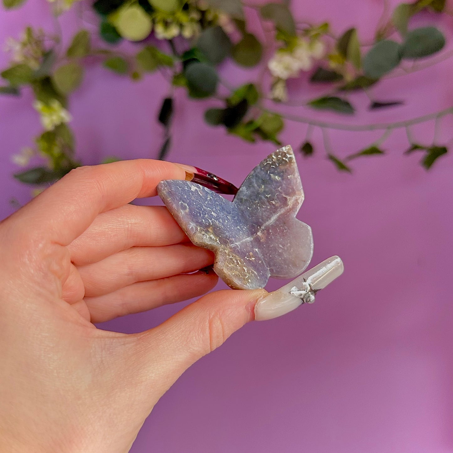 grape agate butterfly carving ~ intuitively chosen