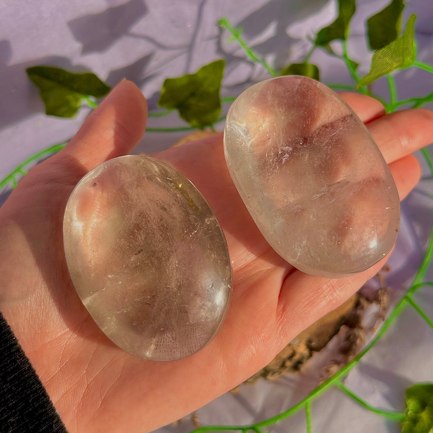 clear quartz palm stone ~ intuitively chosen