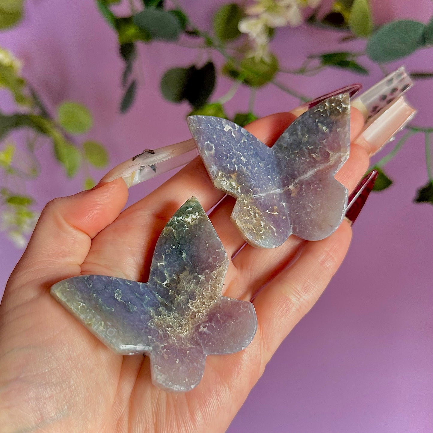 grape agate butterfly carving ~ intuitively chosen