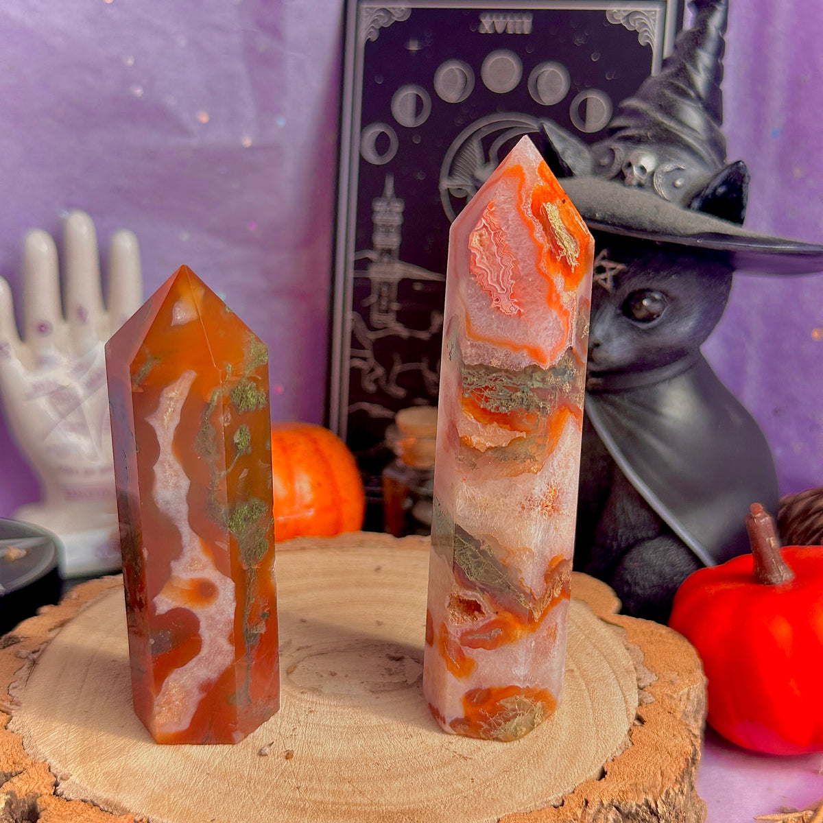carnelian x moss agate towers ~ choose your own