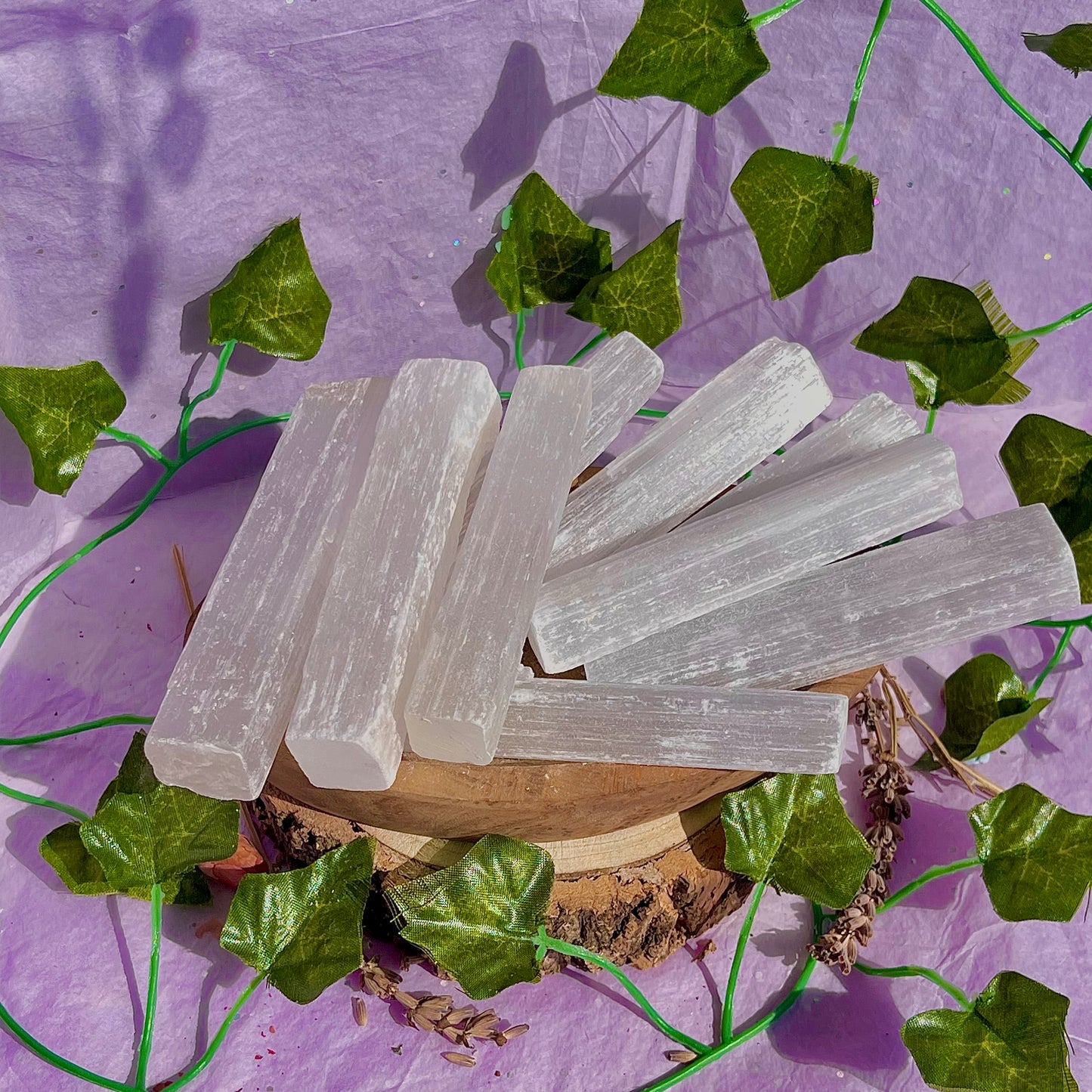 satin spar selenite medium wands (raw/rough)