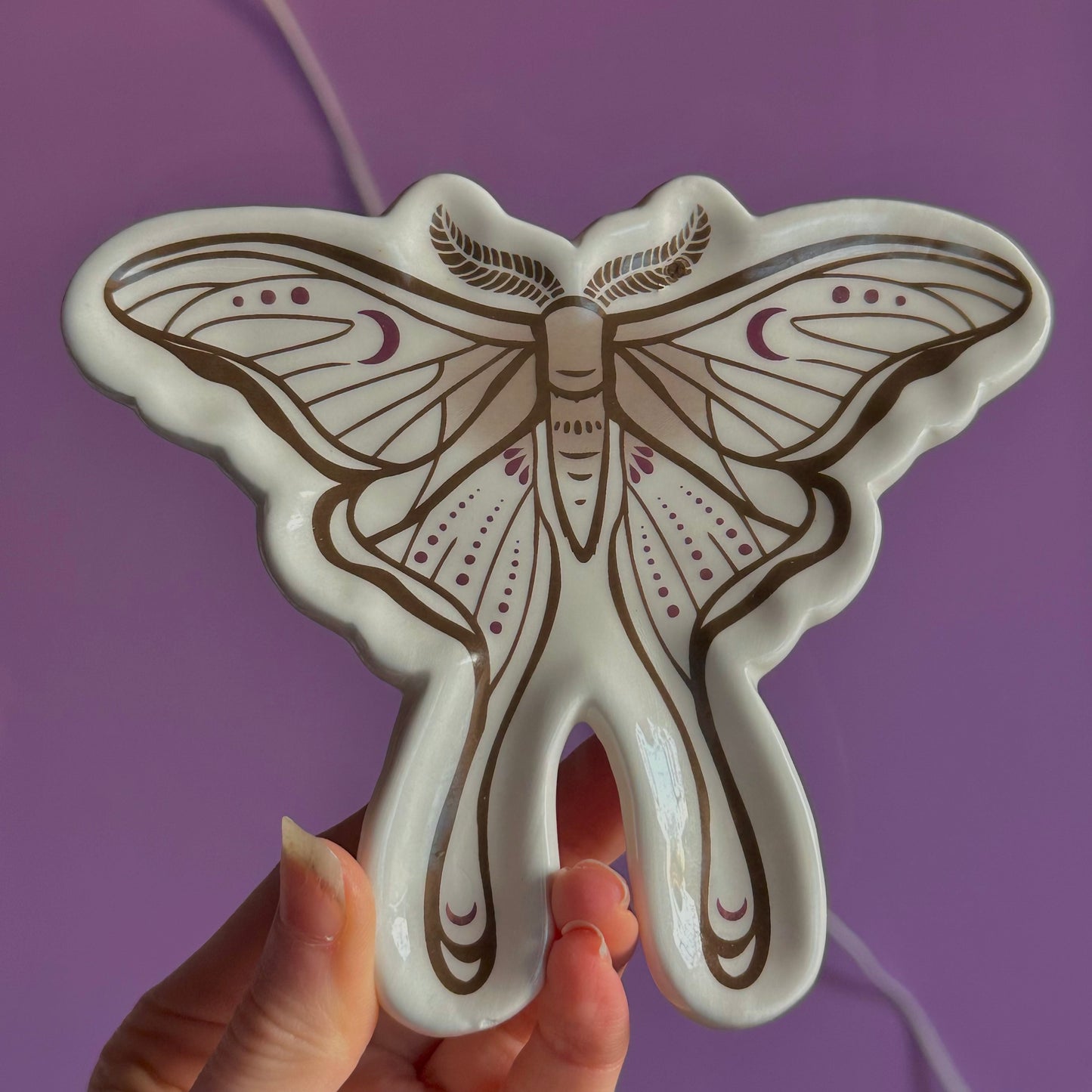 luna moth trinket dish