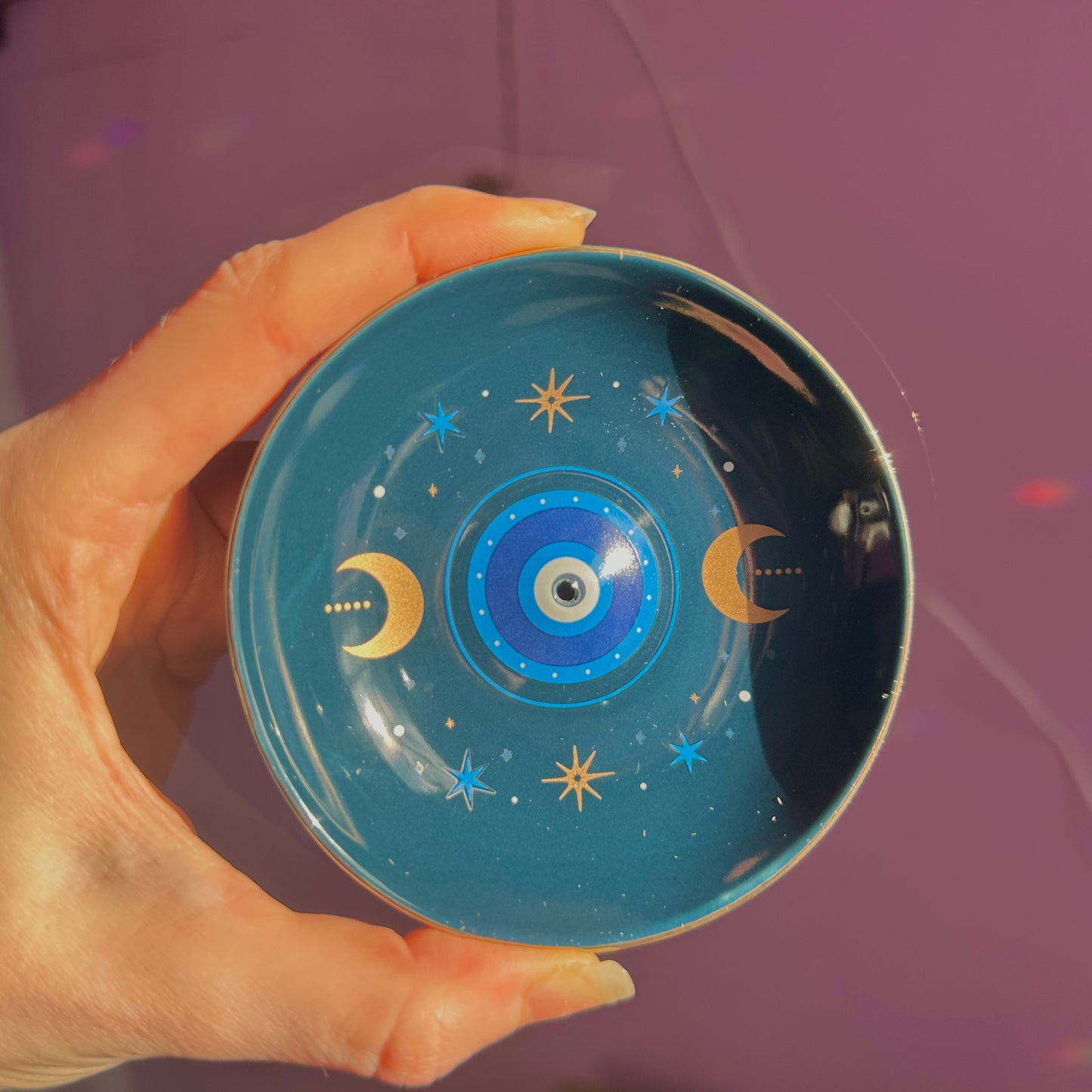 all seeing eye blue print incense holder