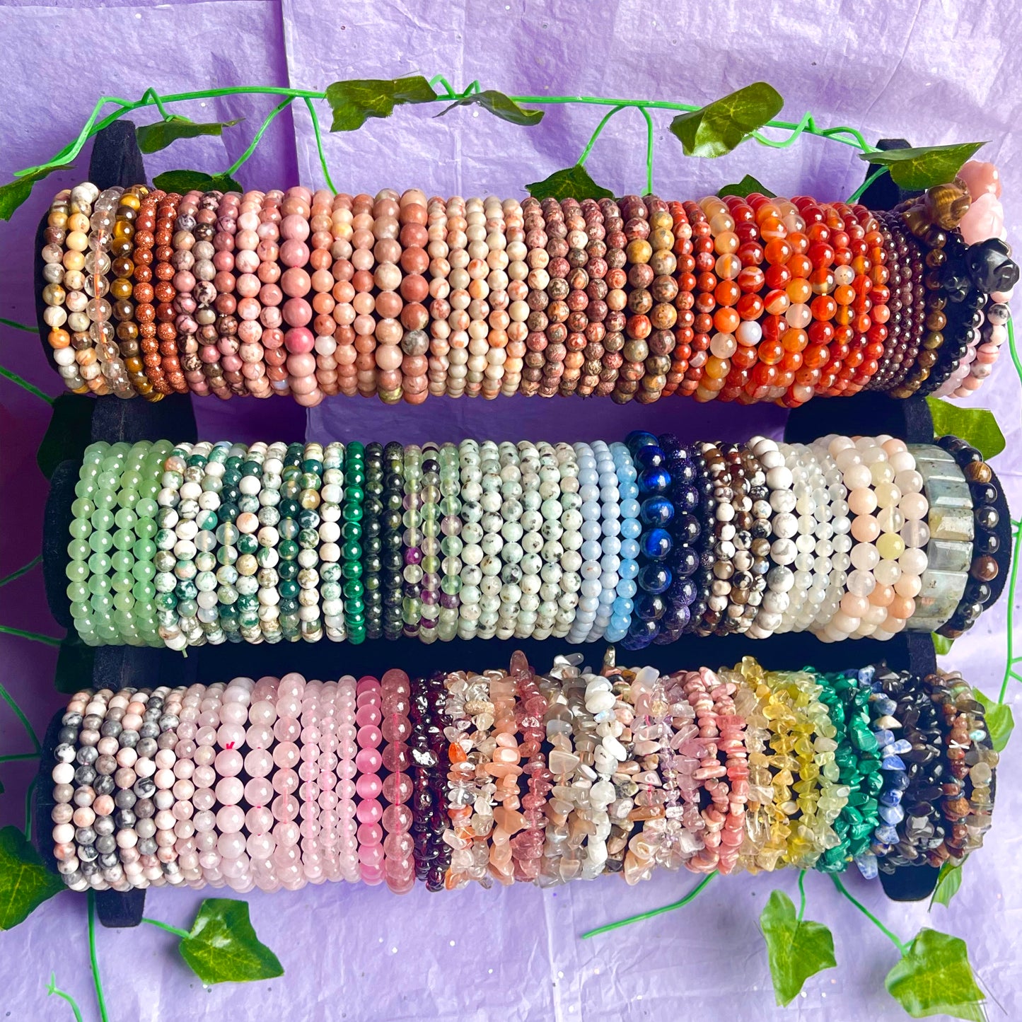 crystal bracelets (beaded & chip)