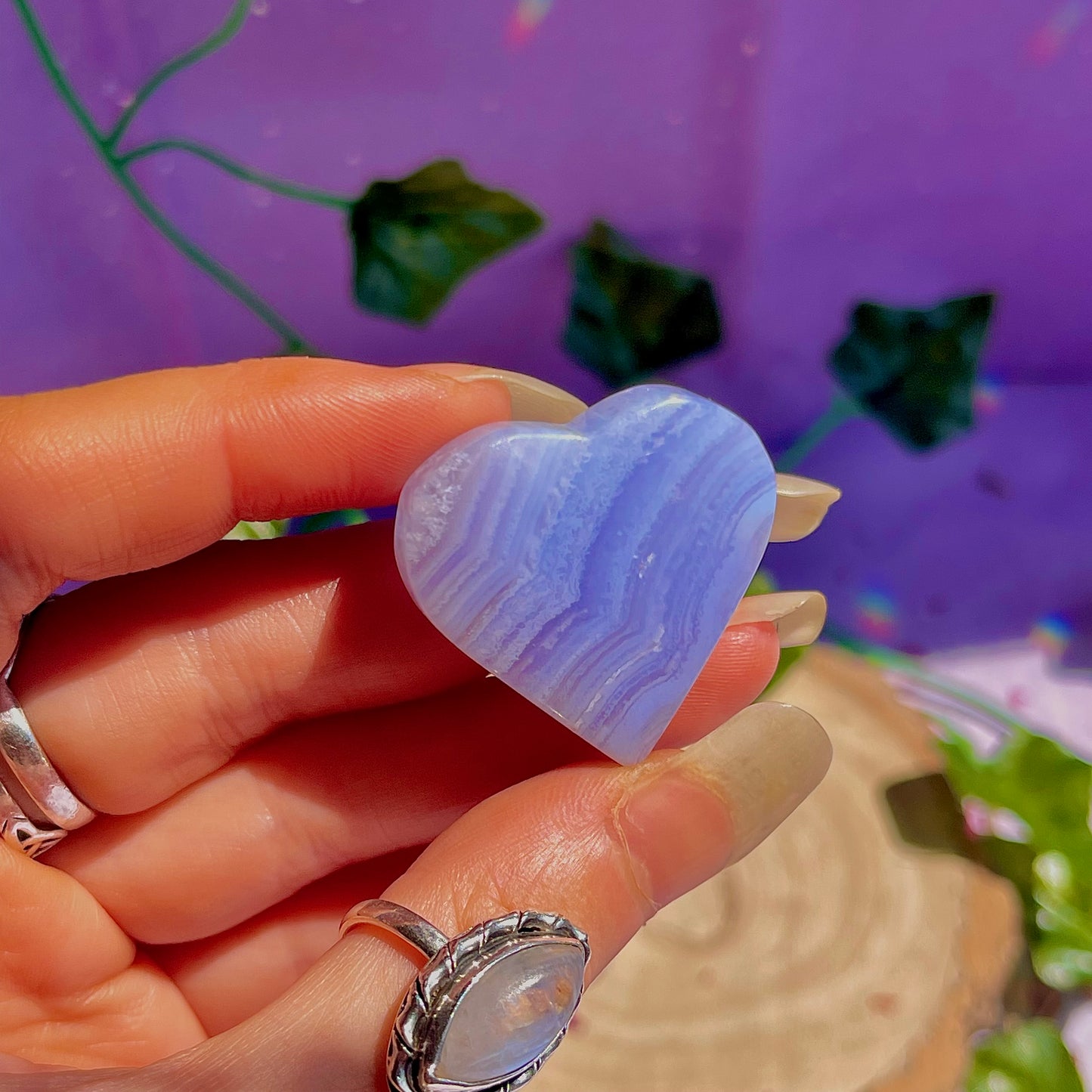 blue lace agate hearts ~ intuitively chosen