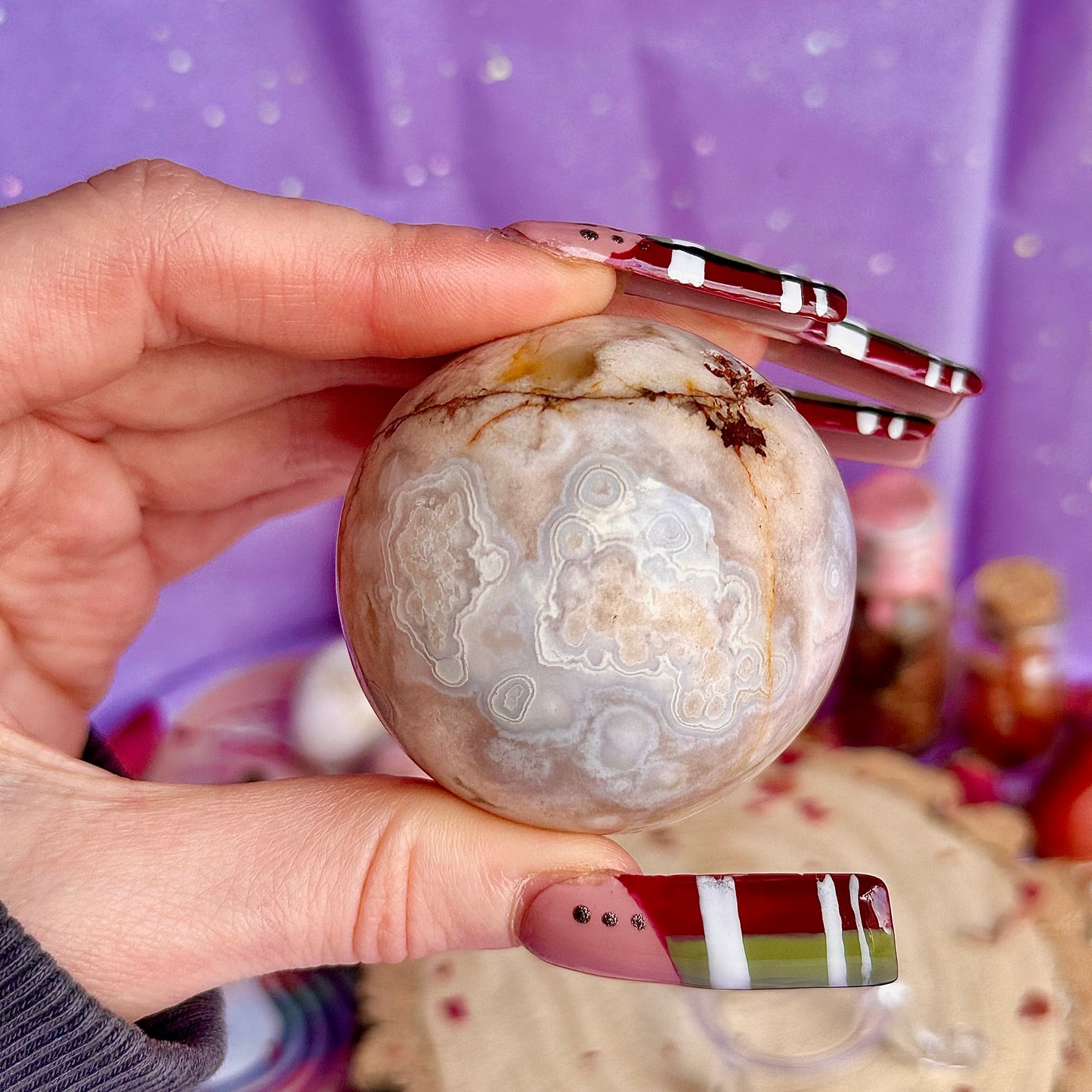 flower agate sphere B