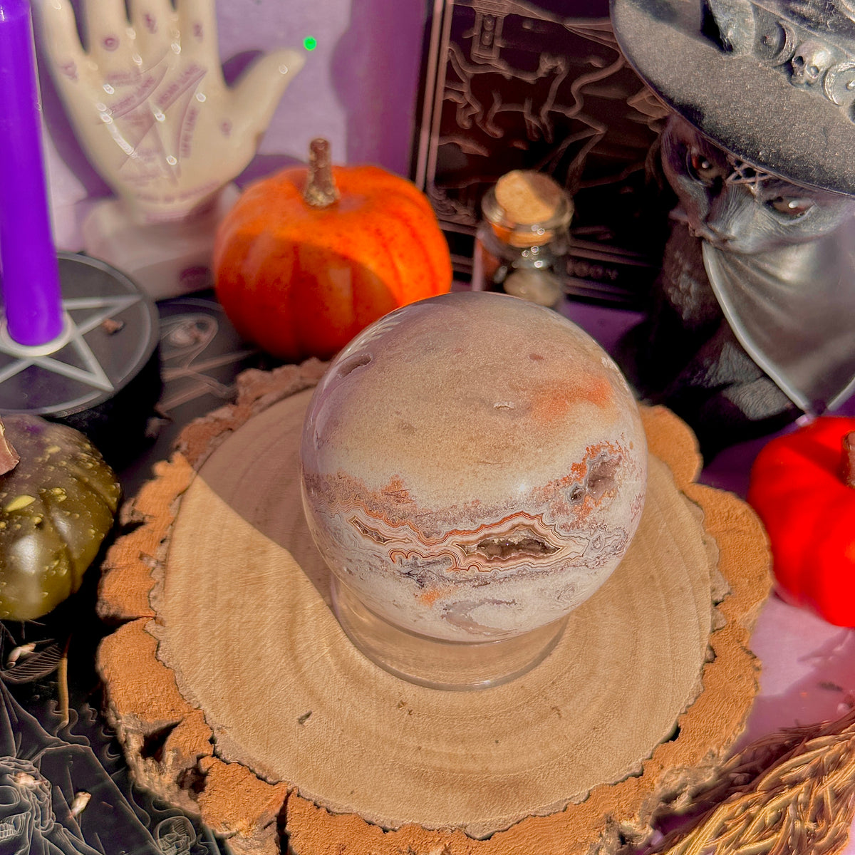 crazy lace agate sphere