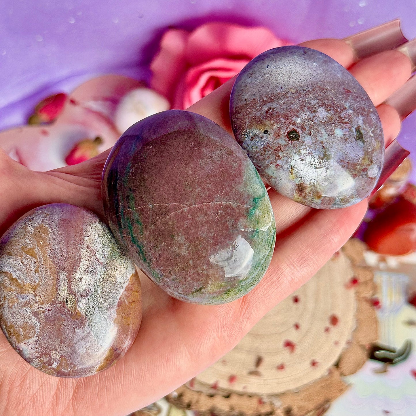 pastel ocean jasper palm stones ~ choose your own