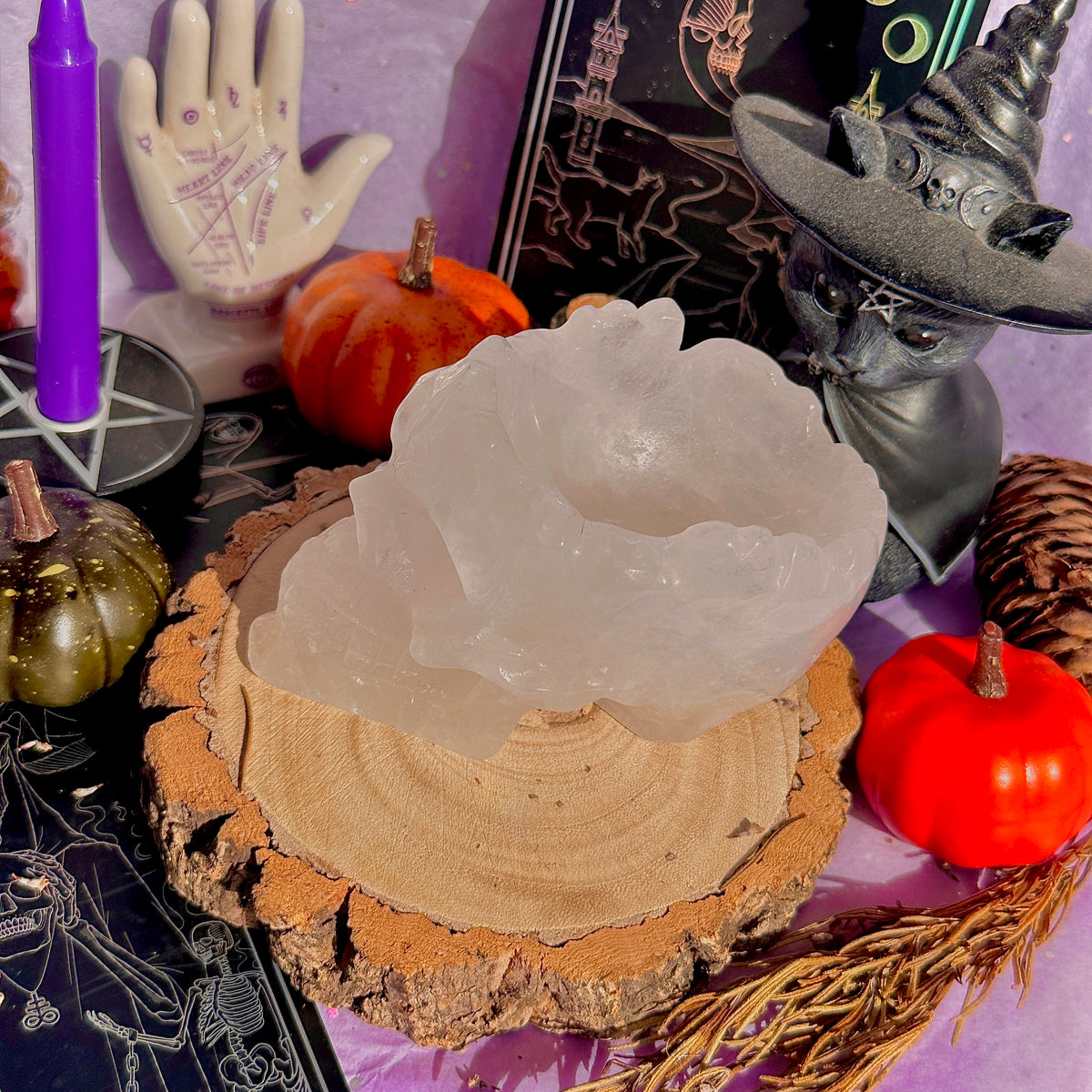 quartz skull bowl carving