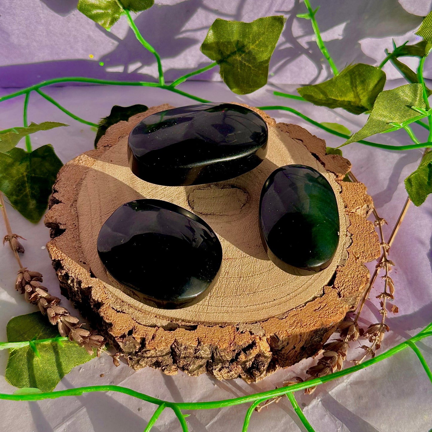 rainbow obsidian palm stone ~ intuitively chosen