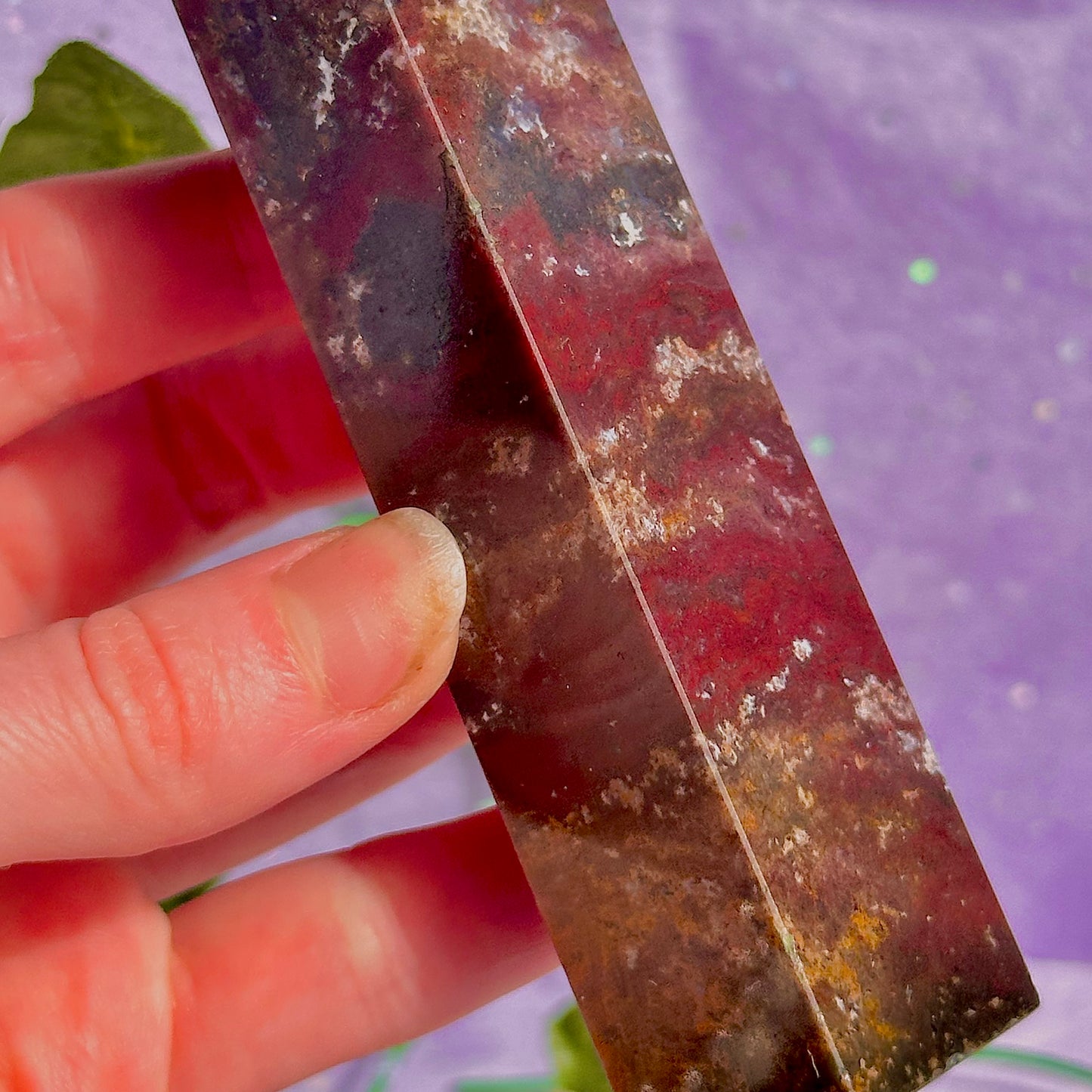 red moss agate tower