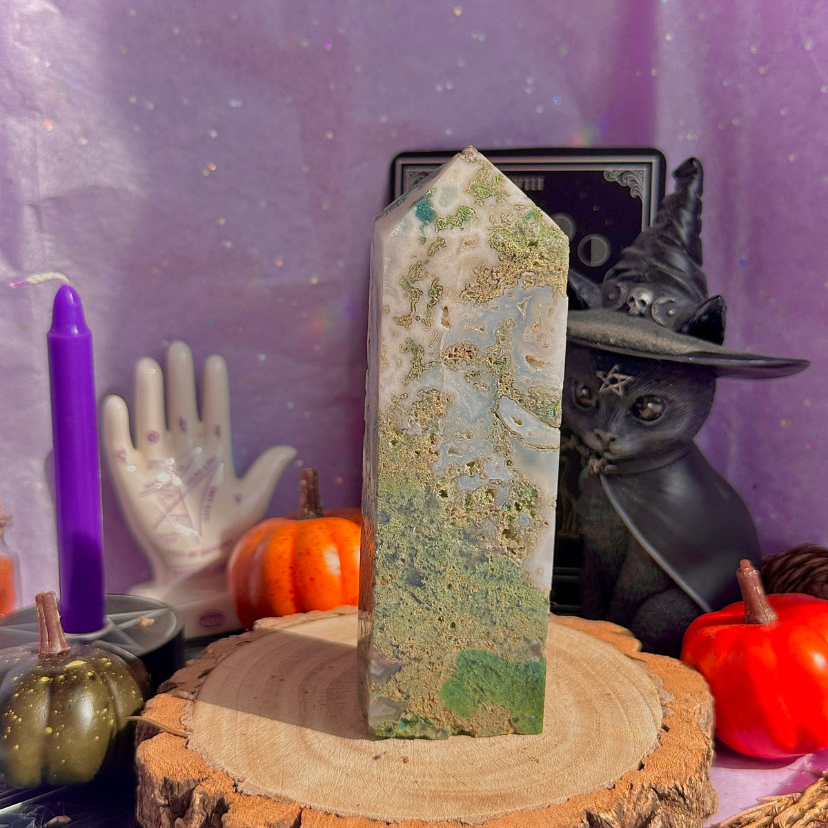 moss agate chunky tower