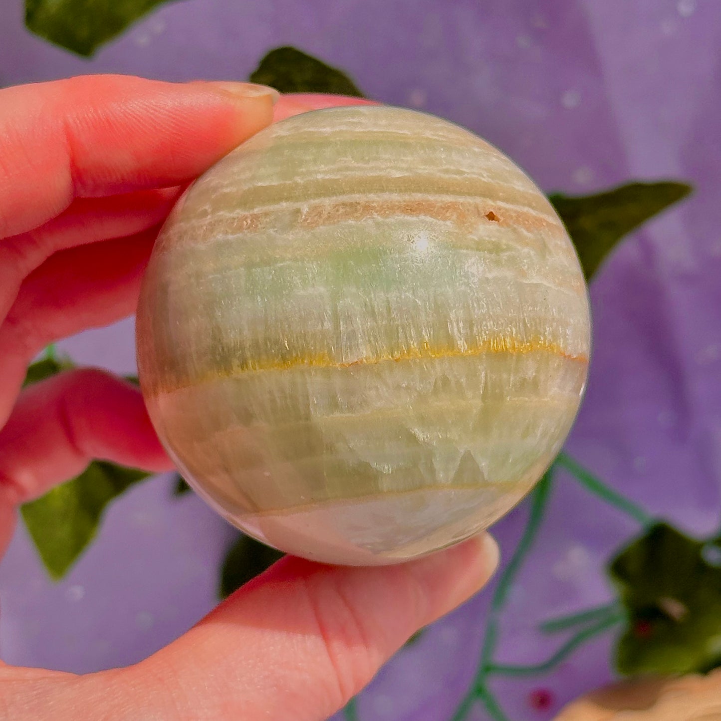 pistachio calcite sphere