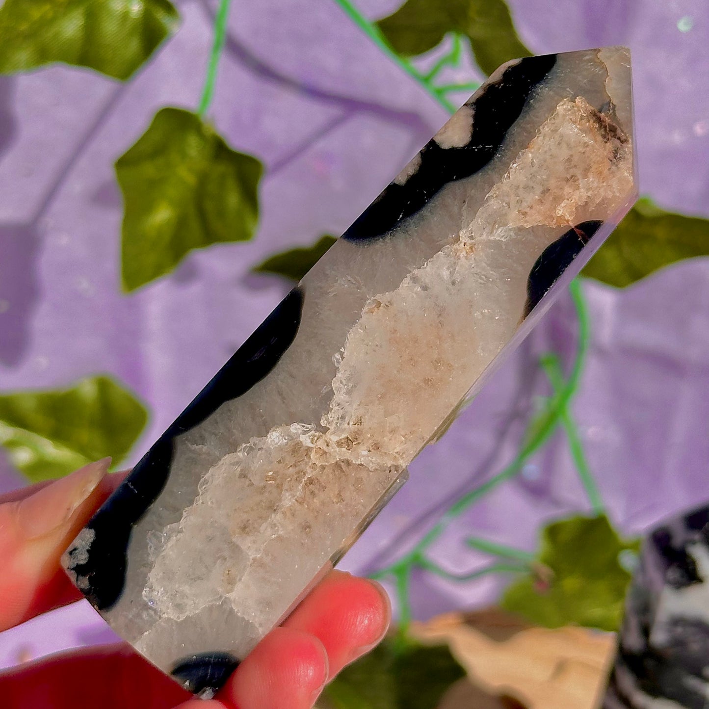 black towers ~ zebra jasper & black flower agate ~ choose your own