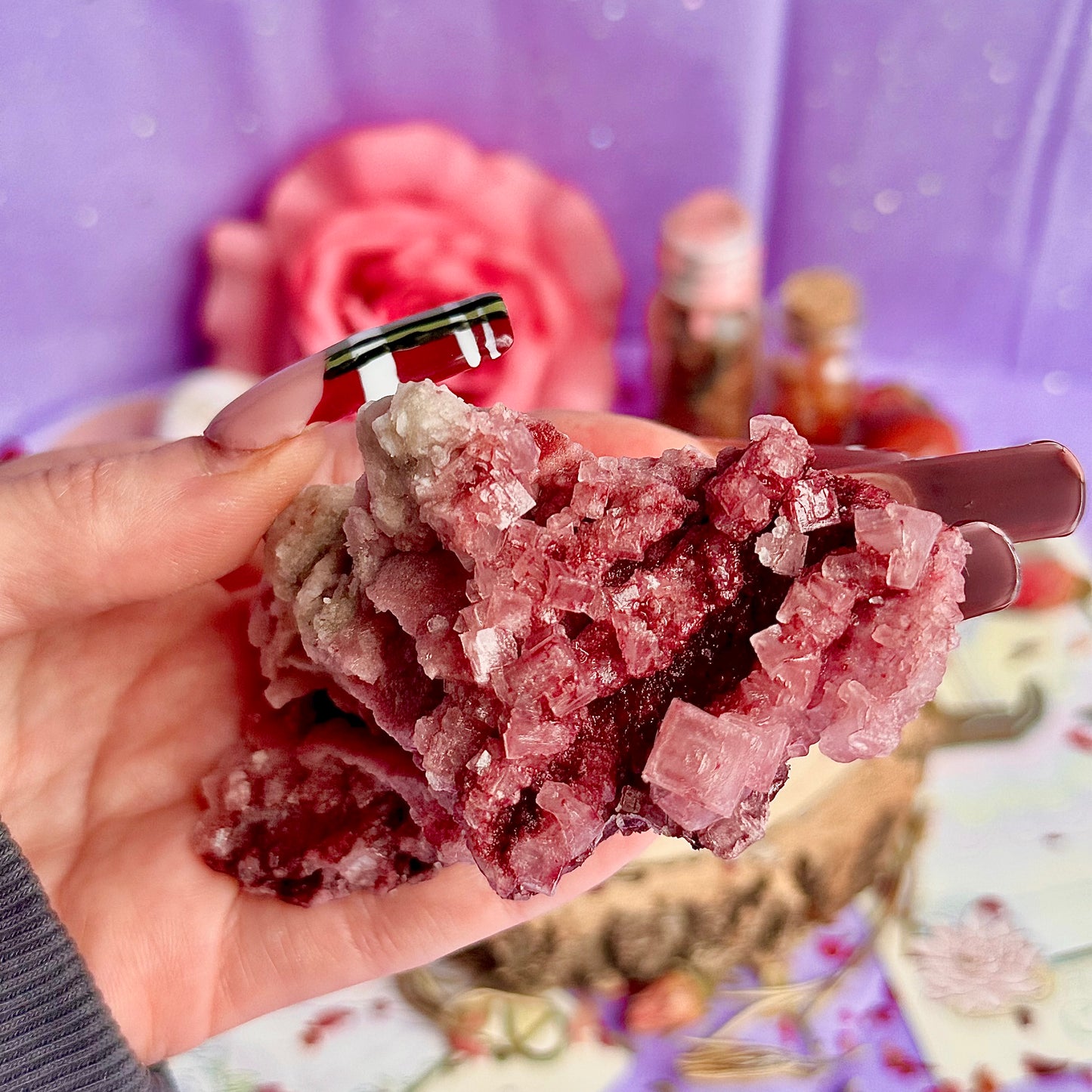 pink halite specimen