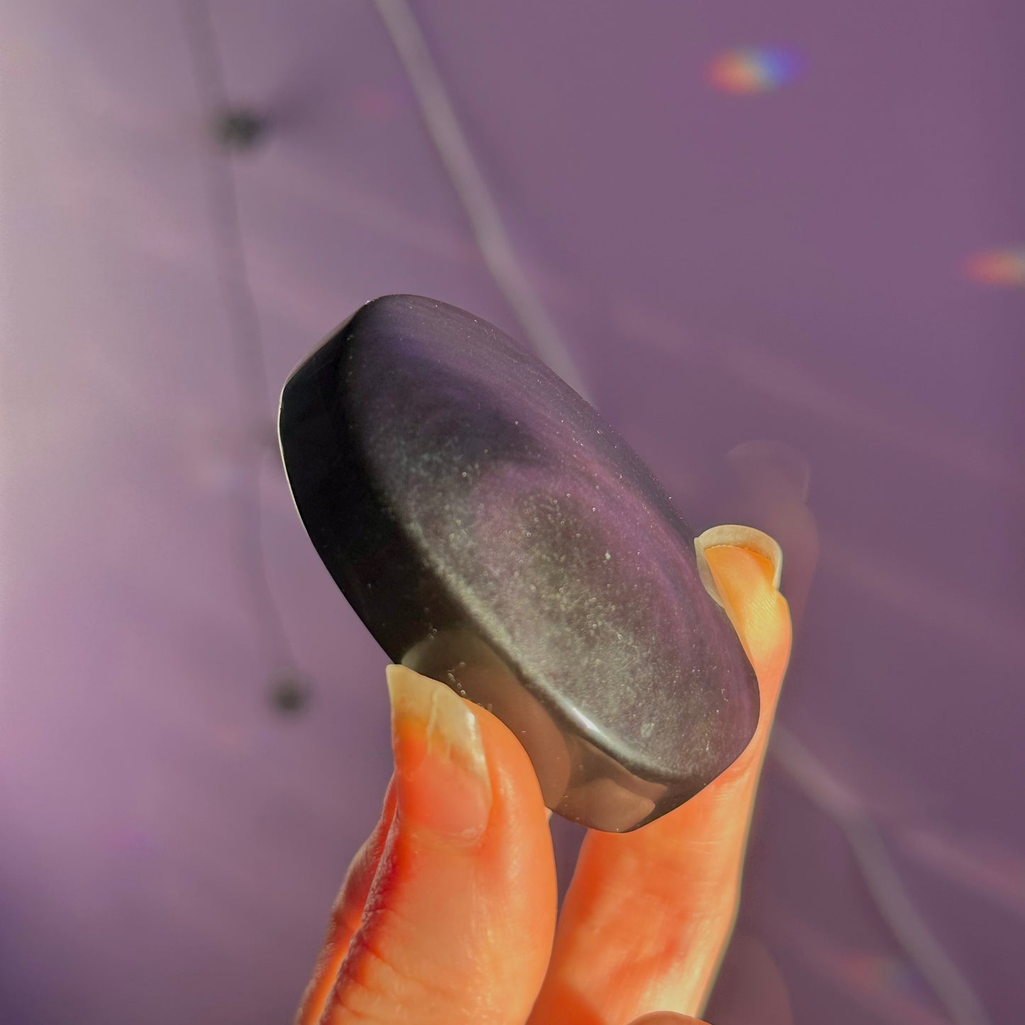 rainbow obsidian palm stone ~ intuitively chosen