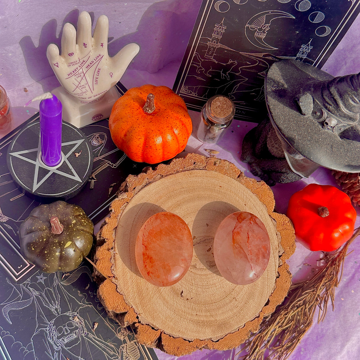 fire quartz palm stone ~ intuitively chosen