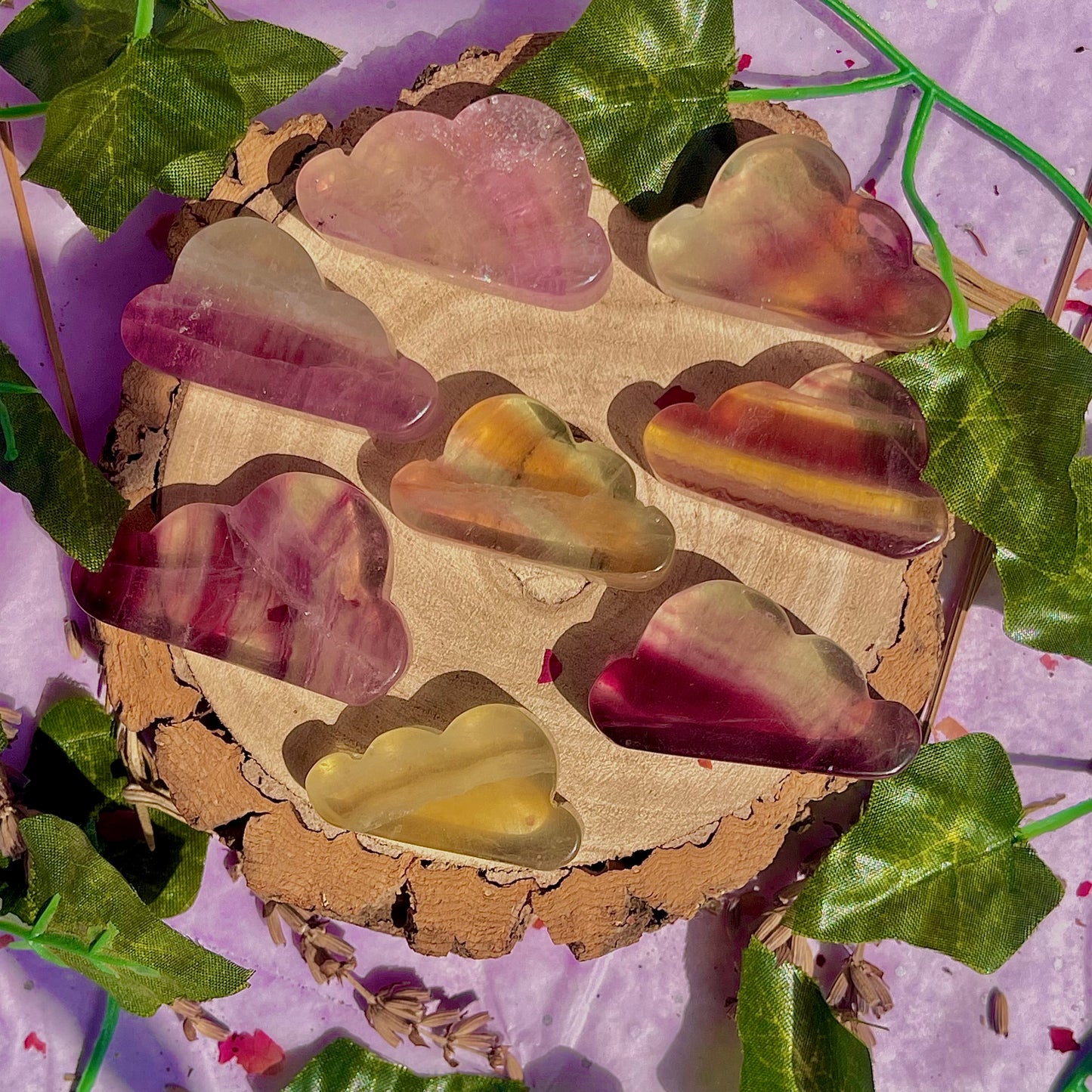 candy rainbow fluorite cloud carvings ~ intuitively chosen