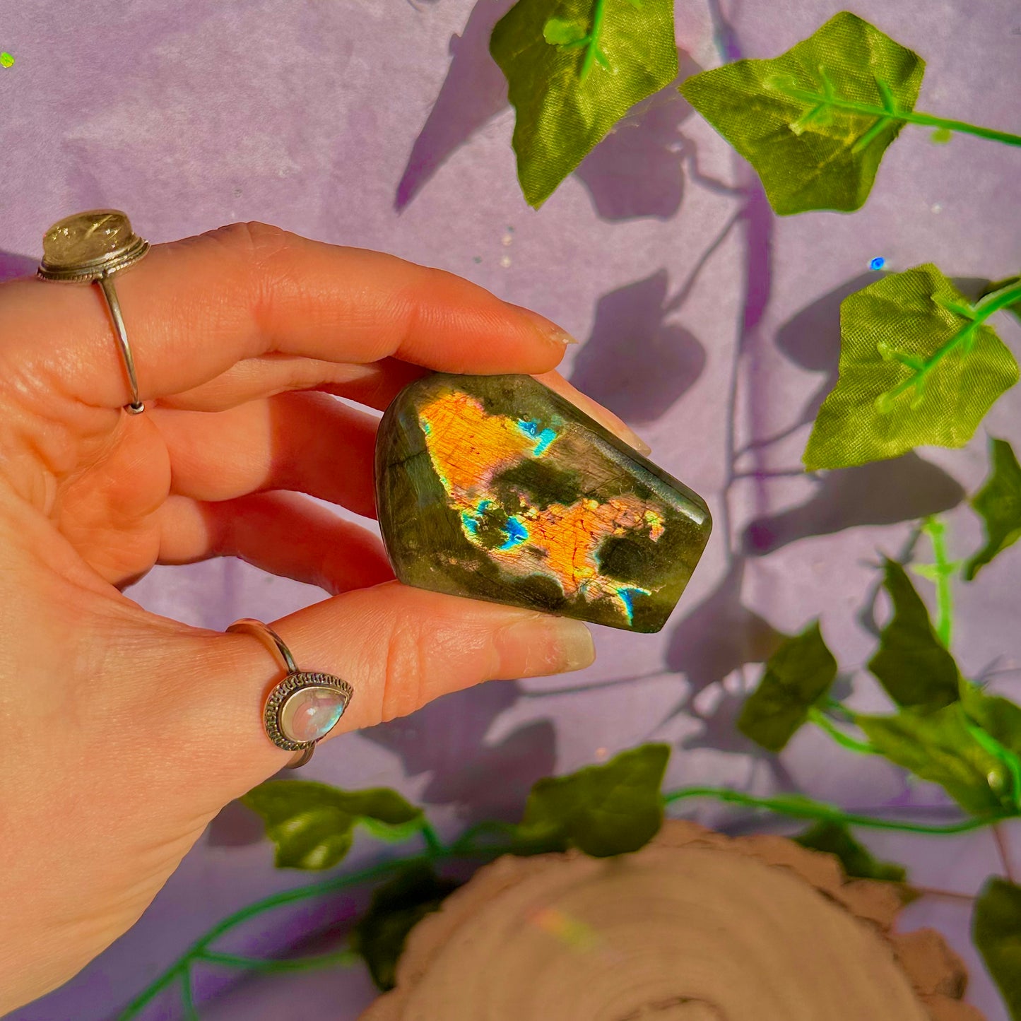 labradorite oil spill flash mini freeform ~ intuitively chosen