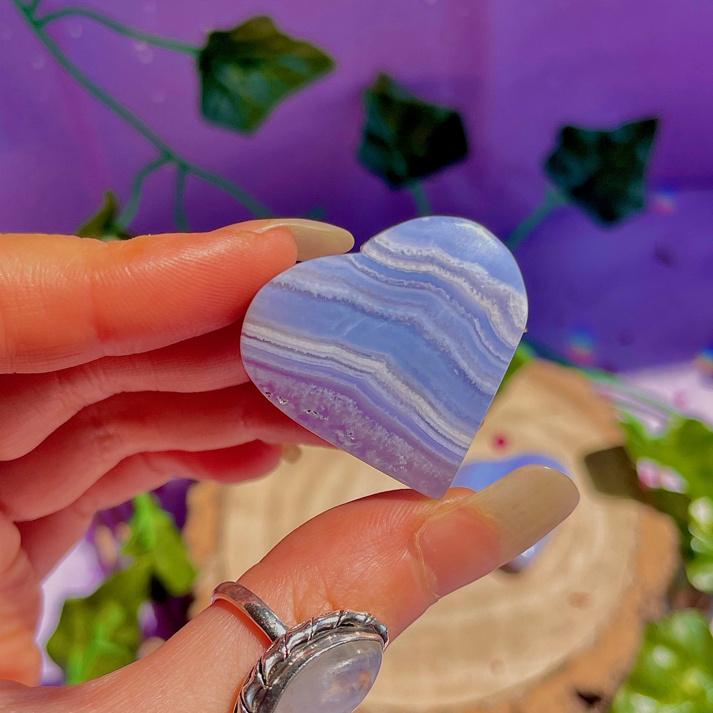 blue lace agate hearts ~ intuitively chosen