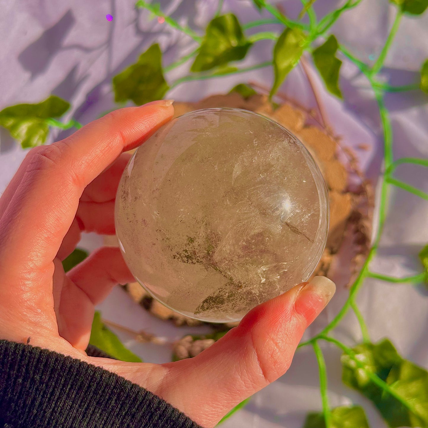 garden quartz sphere ~ 382g