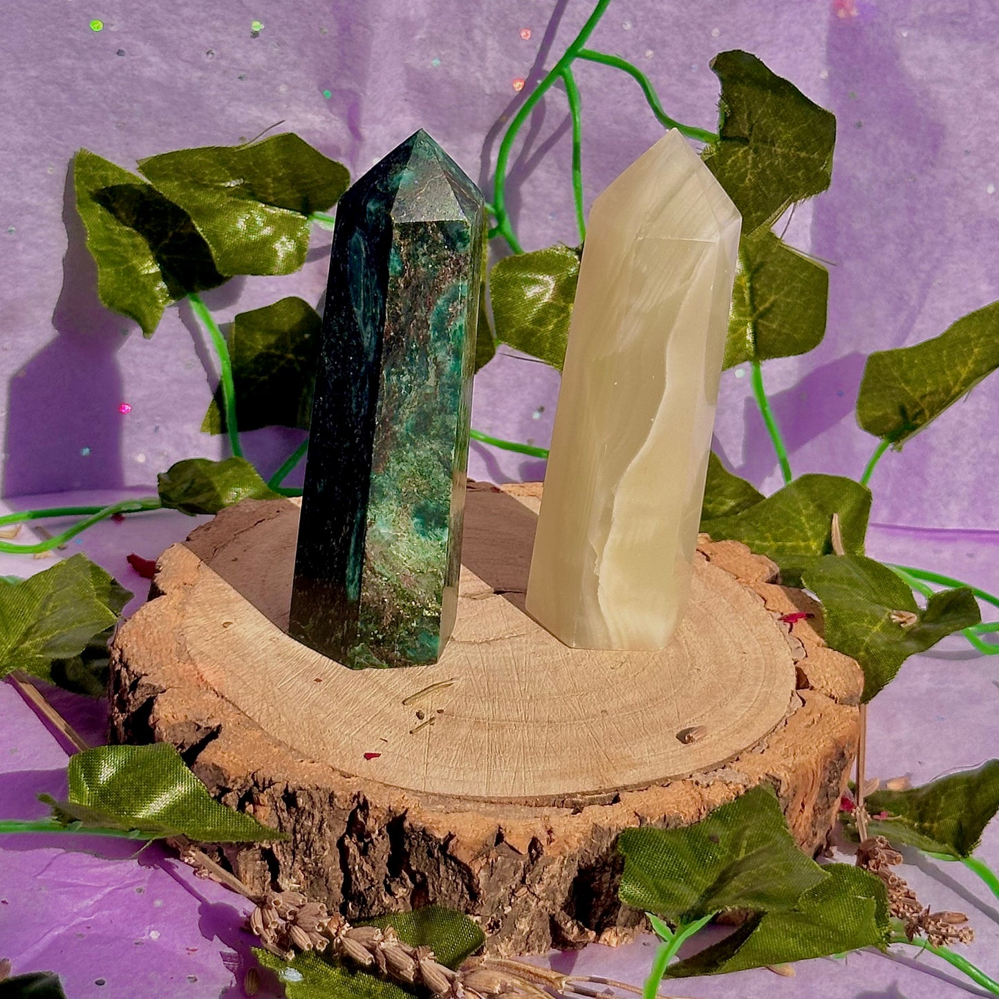 green towers ~ green fuchsite & banded calcite/onyx ~ choose your own