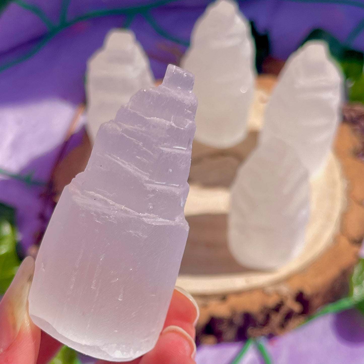satin spar selenite tower mini